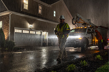 Dominion Energy Employee Responding in Storm