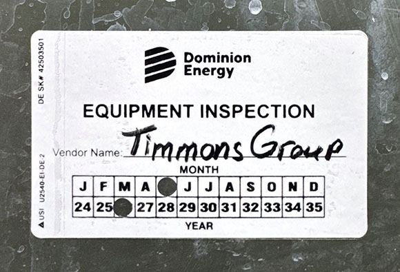 Transformer inspection decal
