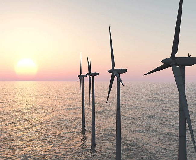 Wind Farm Over Water