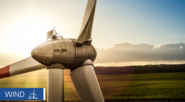 close up of a wind turbine