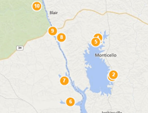Lake Monticello Public Access Map