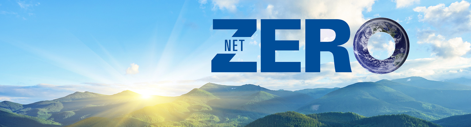 net zero logo and landscape