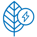 Leaf and lightning bolt icon