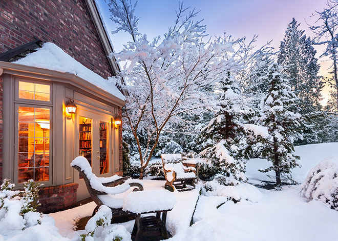 Beautiful winter scene at home