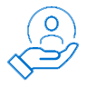 Hand globe icon