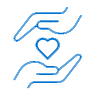 Hands and heart icon
