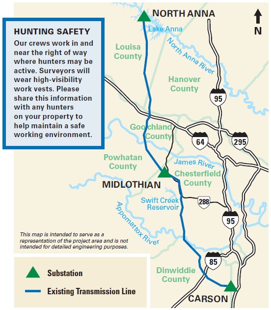 Carson – Midlothian – North Anna project map