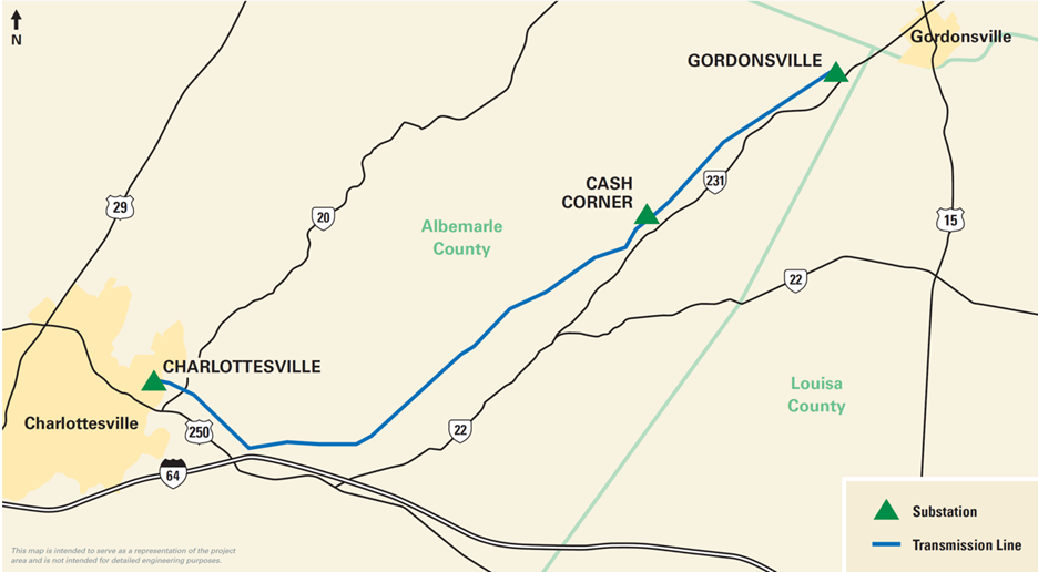Charlottesville to Gordonsville Project Map