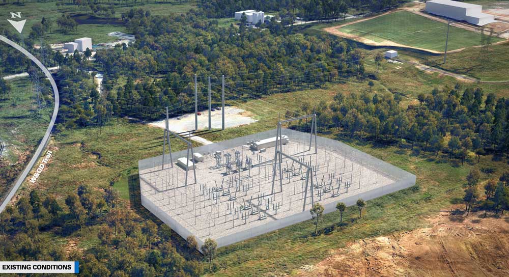 Goose Creek Substation existing layout as viewed from the air