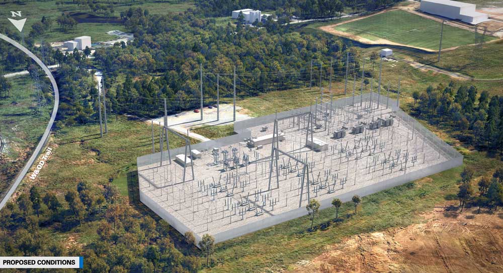 Goose Creek Substation proposed layout as viewed from the air