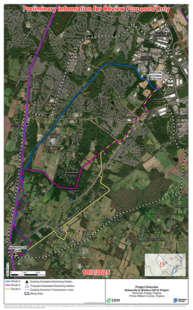 Nokesville-Bristow Overhead Routes
