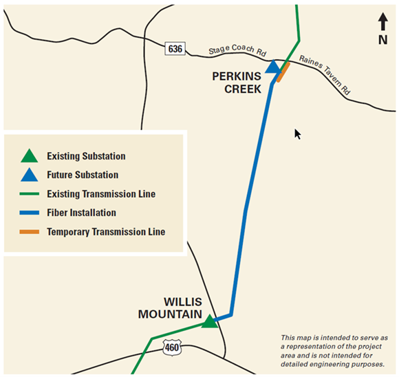 Perkins Creek Solar Interconnection construction map