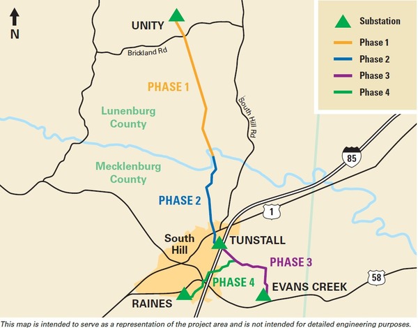 Map of South Hill project