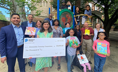 Presenting a Check to Charity