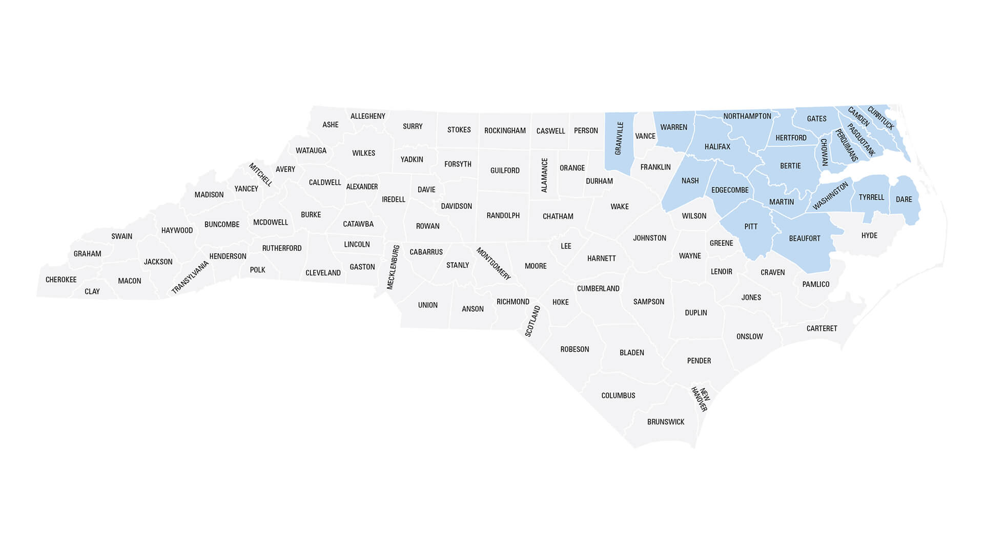 North Carolina County Map