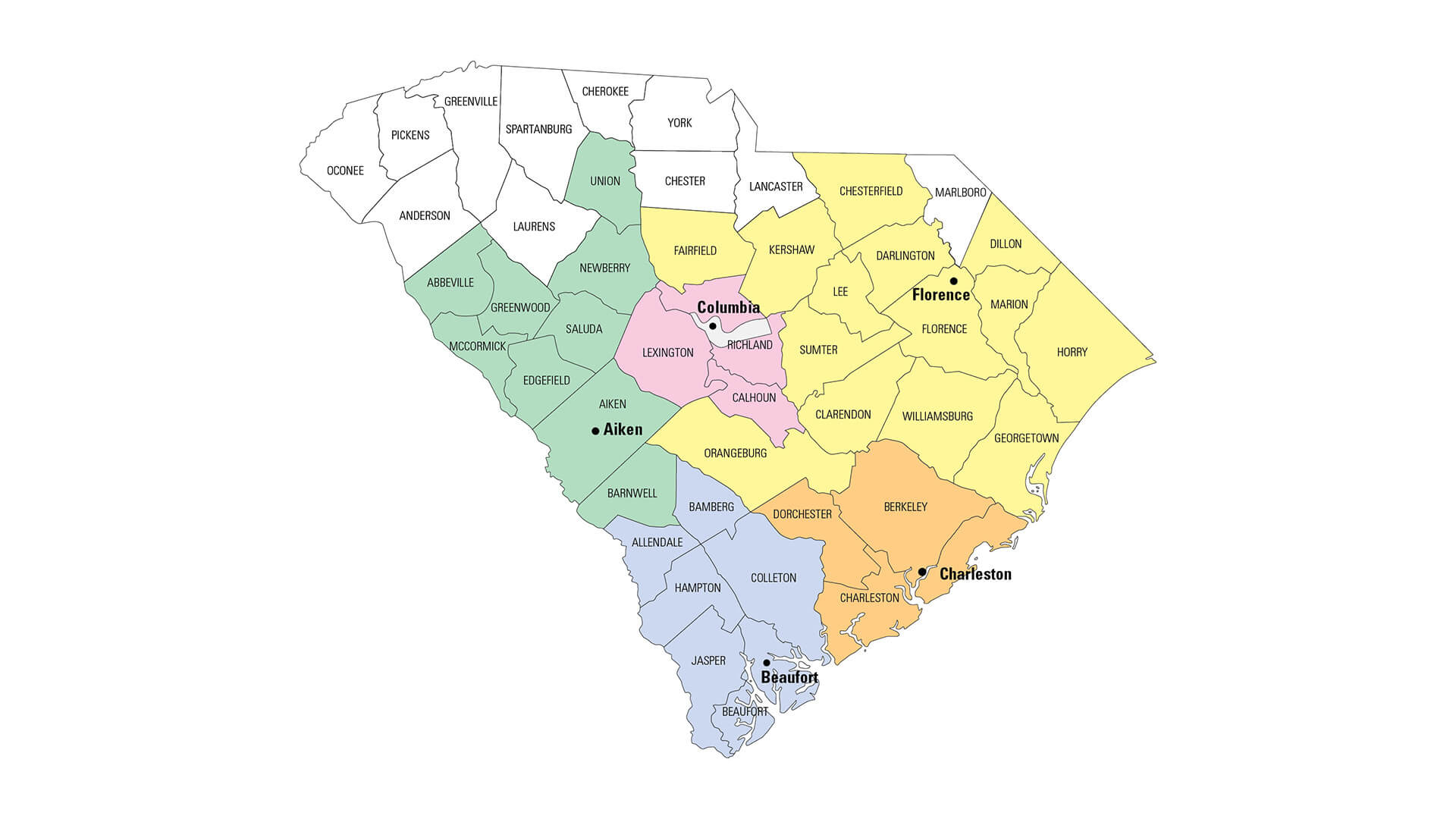South Carolina County Map