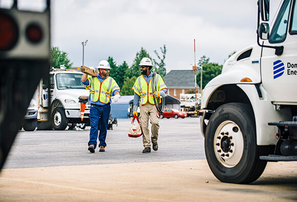 Dominion Energy Employees Preparing to Load Truck