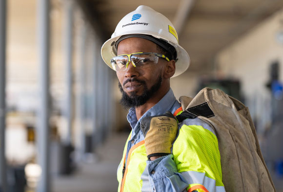 Dominion Energy Employee in Safety Gear