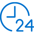 Clock icon with number 24