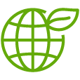 Globe icon with leaf