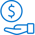 Hand holding money icon