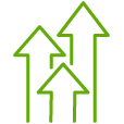Multiple arrows pointing up icon