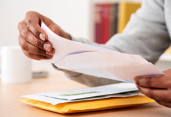 Customer Paying Bill by Mailing Check