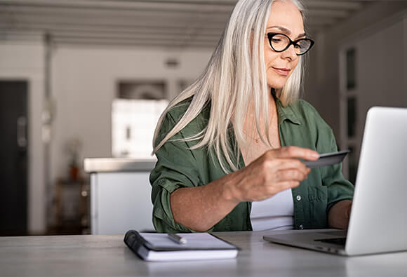 Customer Paying Bill Online With Credit Card
