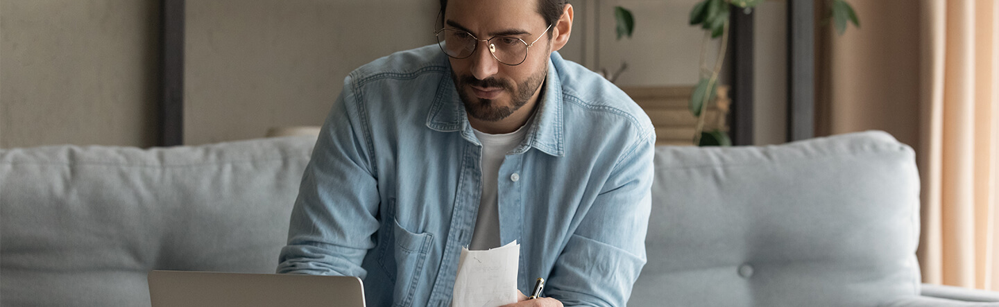 Customer Paying Invoice on Computer