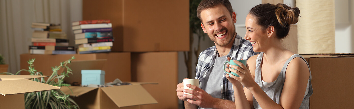 Couple Resting From Moving