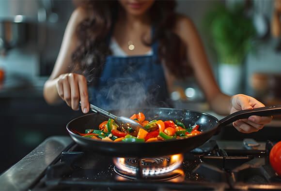 Cooking on Natural Gas Stove