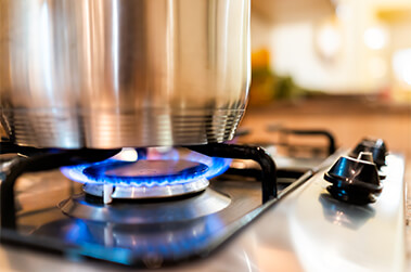 Pot on Natural Gas Stove