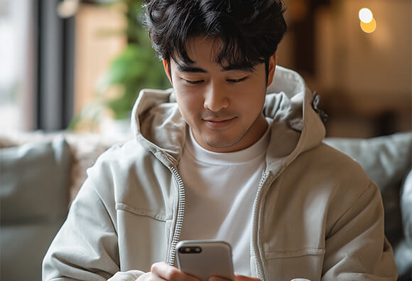 Male Using Phone