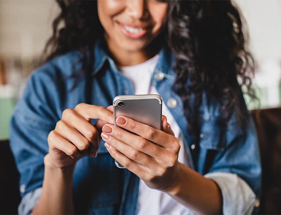 Lady Using Mobile Device