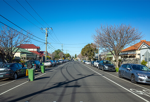Power Lines Through Neighborhood