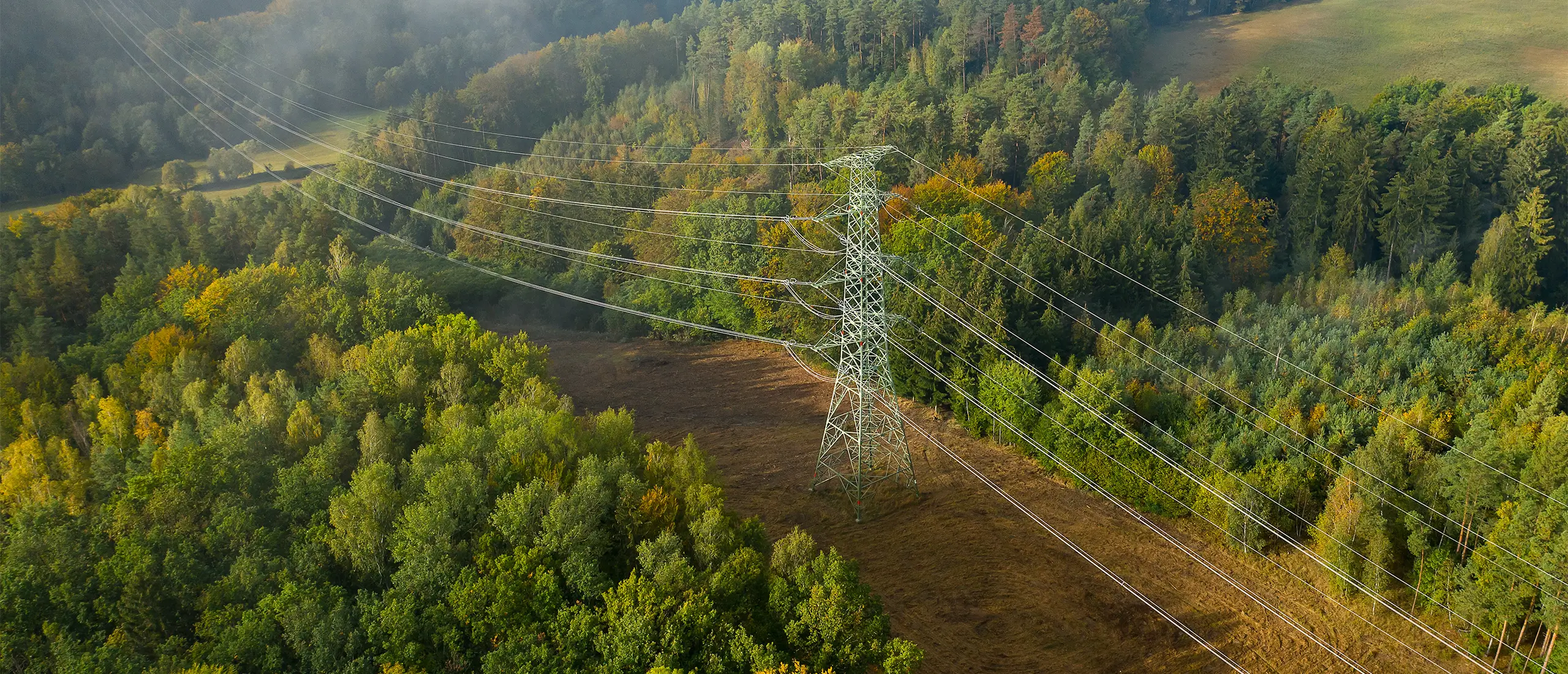Power Lines Running Through Landscape
