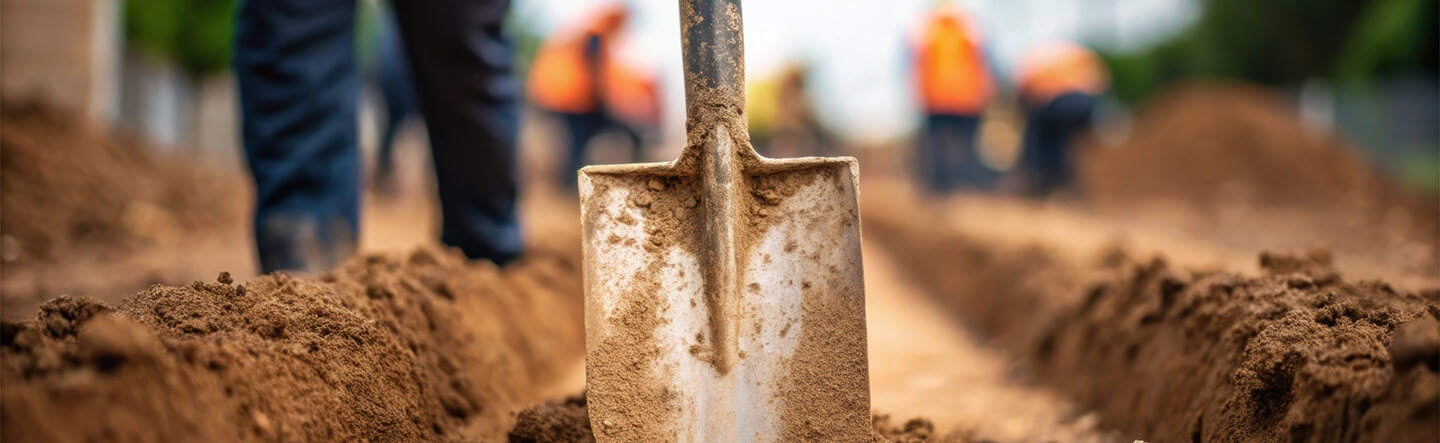 Digging a Trench With a Shovel