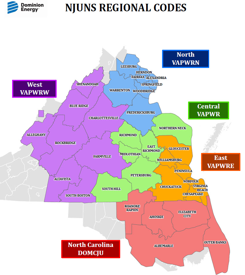 NJUNS Regional Codes