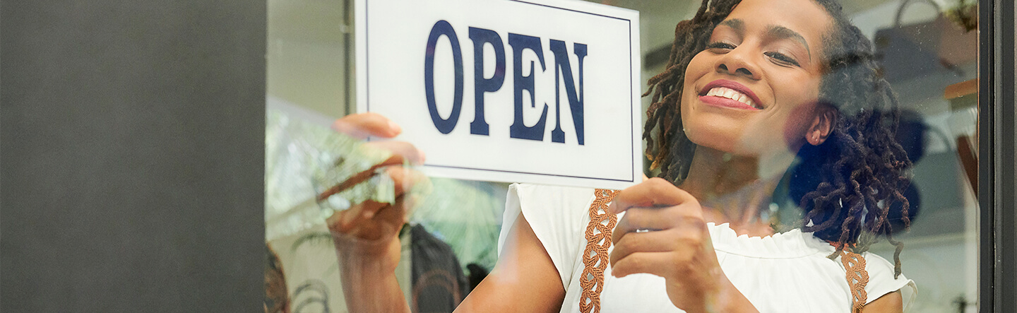 Business Owner Opening Shop