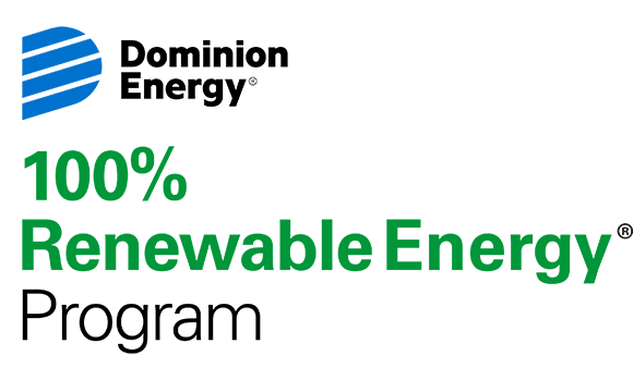Dominion Energy 100% Renewable Energy Program logo