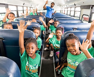 Inside the electric school bus