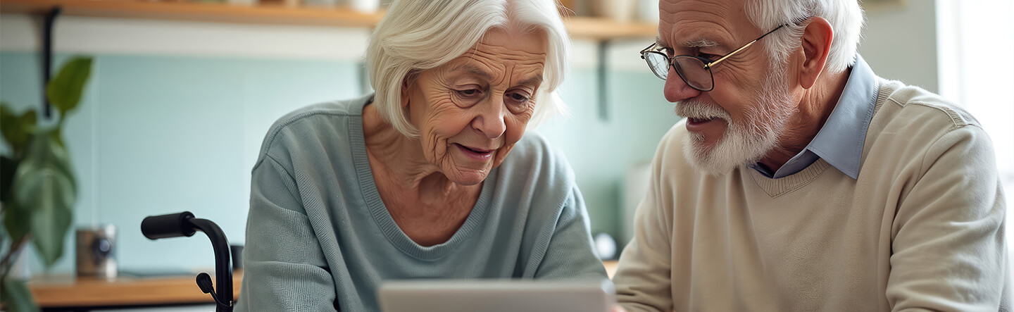 Senior Couple Looking at Tablet