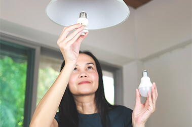 Installing LED Light Bulb in Light Fixture