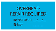 overhead repair label