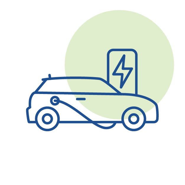 Electric Vehicle Connected to Charger Icon